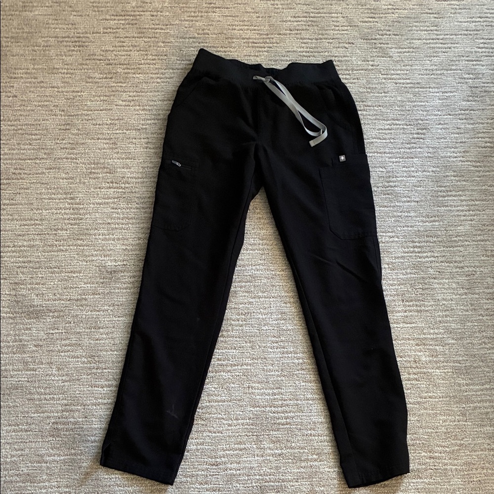 Figs Black Straight Leg Pants and top